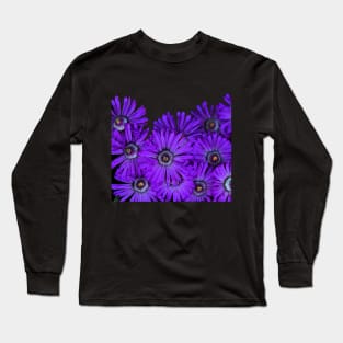 Purple succulent flowers watercolor effect Long Sleeve T-Shirt